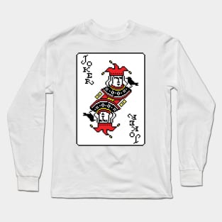 Joker Pixel Art Red Long Sleeve T-Shirt